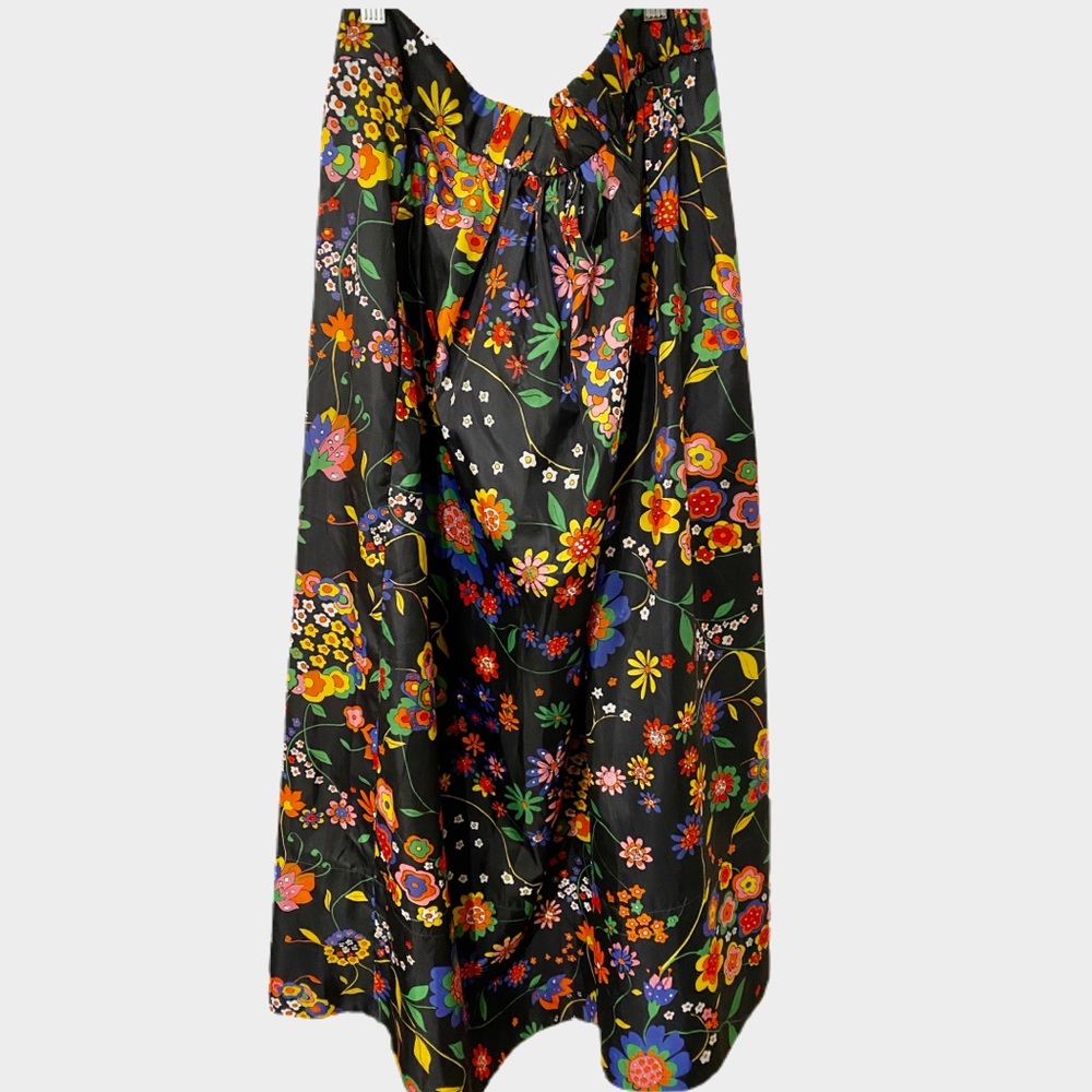 Tibi Smocked Floral Skirt